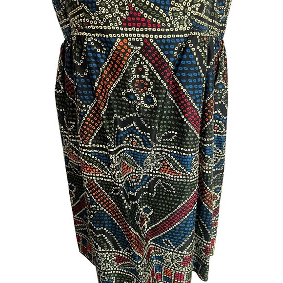 Anna Sui Anthropologie Dress 6 Fit & Flare Beaded Tank knee Length Tea Brunch - Picture 3 of 15